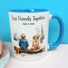 Personalised Golden Retreiver Mug, Choose Owner and Dog, Best Friends