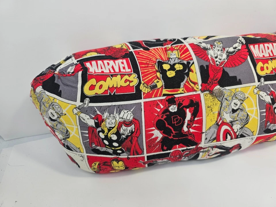 Almohada Marvel Personalizada Tela Algodón Iron Man Capitán América Comics 4"x21" Foto 4 de 4