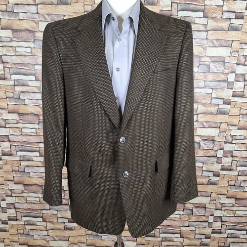 Hart Schaffner Marx Sport Coat Jacket Mens 42R Brown Check Soft Tweed Wool - Picture 5 of 11
