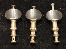 3 Vintage Silver Banjo Tuners With Black Buttons
