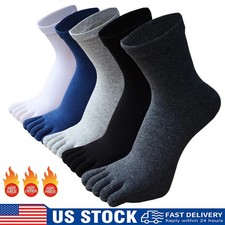 Toe Socks for Men Women Mid-Calf Finger Socks Athletic Breathable Five Toe USA