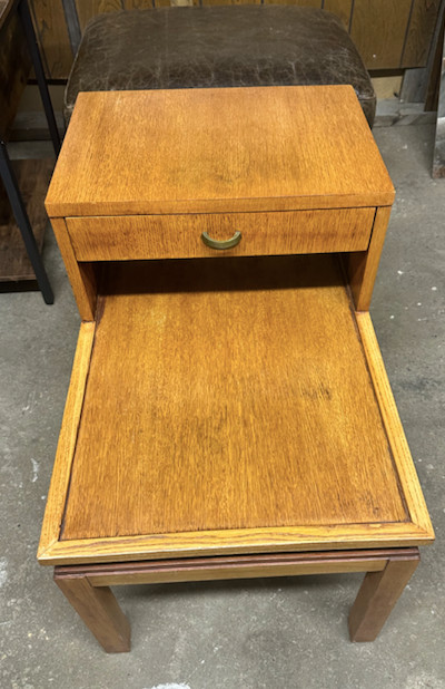 Mid Century Modern Lane Furniture End Table  Tier Drawer Mid-Centur
