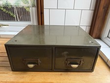 Vintage Industrial Two Drawer Steel Tool Filing Cabinet ref 2