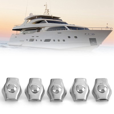(3mm/0.12in) 5PCS Rope Clamp Edelstahl Marine Hardware Fixierungscl CU