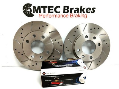 Honda Jazz 1.4i-DSi 02-04 Front Drilled Brake Discs Mustache Strong Mtec