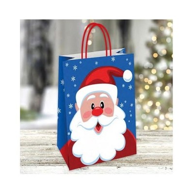 Busta Shopper Natalizie Shopper Natalizie In Carta Manico Piattina