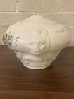 VTG Milk Glass Base Globe Embossed Lion Head Pink Rose Gone With The Wind