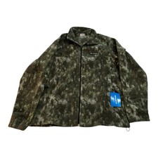 Columbia Men  s Steens Mountain Printed Jacket Greenscape Timberwild Fleece NEW