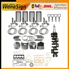 V2203 Engine Overhaul Rebuild Kit Crankshaft Rods For Kubota Bobcat 753 763 773