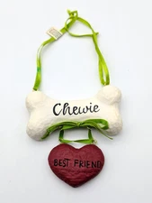 Kurt S Adler Dog Bone Christmas Ornament Heart w/ Best Friend 'Chewie'