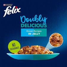 96 x 100g Felix Mokra karma dla kotów Podwójnie pyszne przepisy oceaniczne w galaretce
