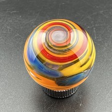 Contemporary Handmade Art Glass Marble 1" Spot Swirl Surface MIB Borosilicate