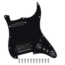 Prewired HS Pickguard Black wth Dual and Quad Rail Pickups
