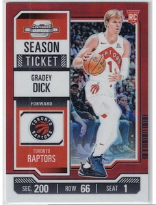 2023-24 Panini Optic Contenders Red Scope RC Gradey Dick Toronto Raptors #60