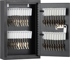 KYODOLED Locking Key Cabinet, 40 Key Storage Lock Box with Code, Key Box Wall