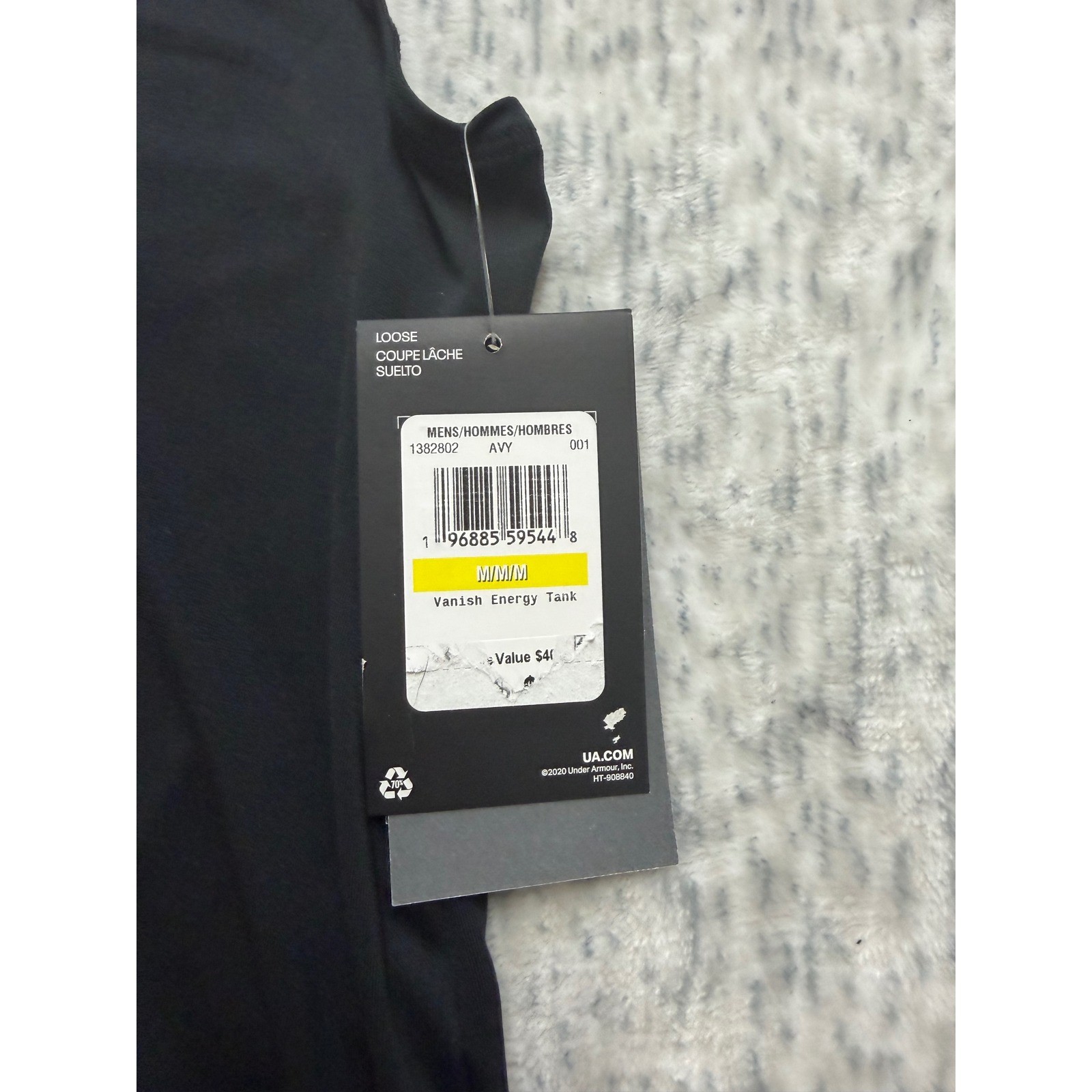 Under Armour Mens Rush Vanish Energy Tank Top Black Sleeveless Gym Shirt 1382802 thumbnail 4