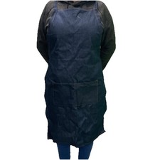 Blue Denim Bib Apron, One Size, Adjustable Neck Strap, Pockets