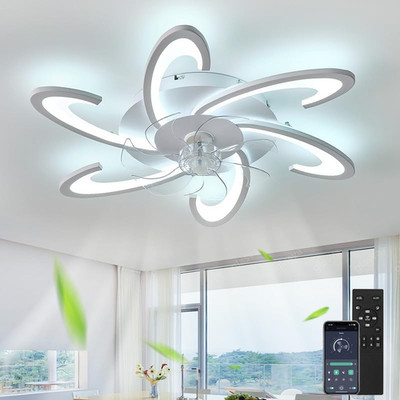 LED Ventilator Deckenleuchte Deckenventilator Wohnzimmer Lampe mit Fernbedienung