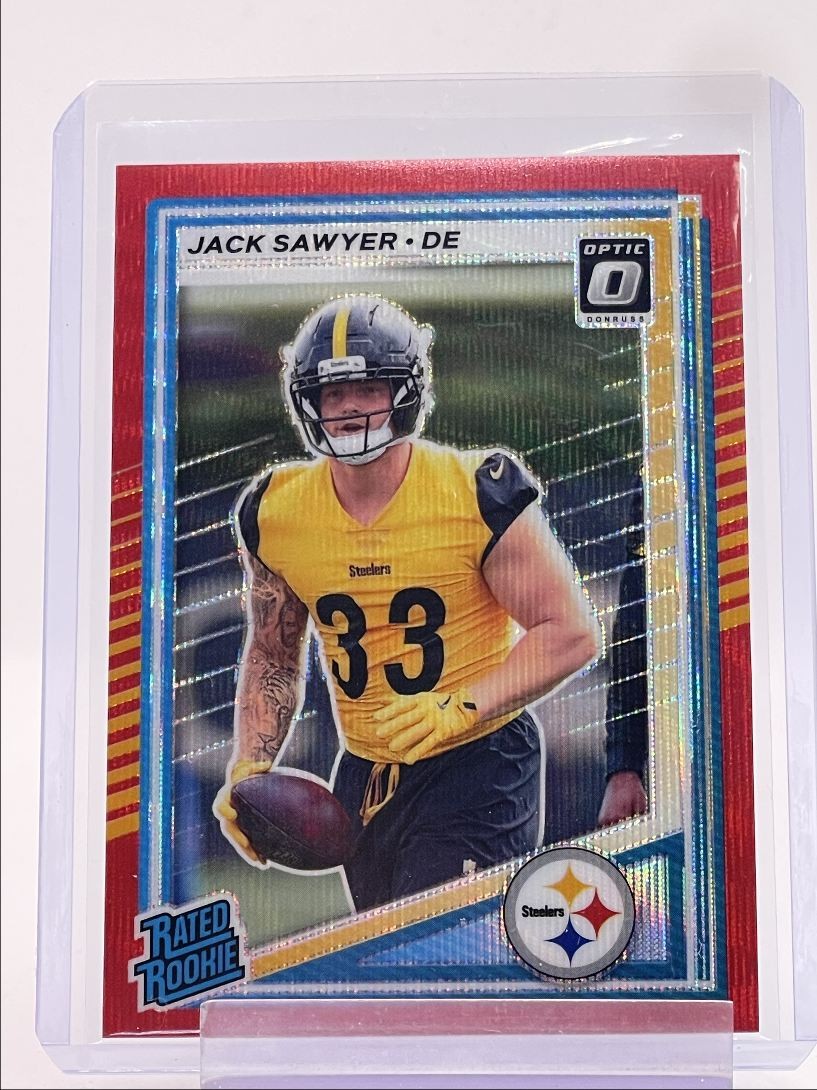 JACK SAWYER 2025 DONRUSS OPTIC PREVIEW RATED ROOKIE RED WAVE PRIZM RC Q0154