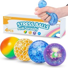 Squishy Balls Stress Relief 4 pack Colorful Kids Toy Fidget