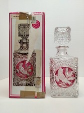 Vintage Hofbauer Collection The Ruby Byrdes Lead Crystal 10" Whiskey Decanter