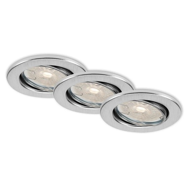3 X Briloner LED Einbauleuchte Alu 3 X 5,5W Warmweiß 3000K Schwenkbar Dimmbar-image