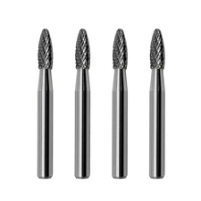 SH-1 Flame Shape Tungsten Carbide Rotary Burr for Metalworking,4pcs by