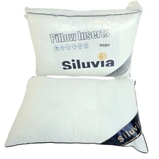 2-Pack SILUVIA Throw Pillow Inserts 12" X 20" White Stuffer, Set of 2
