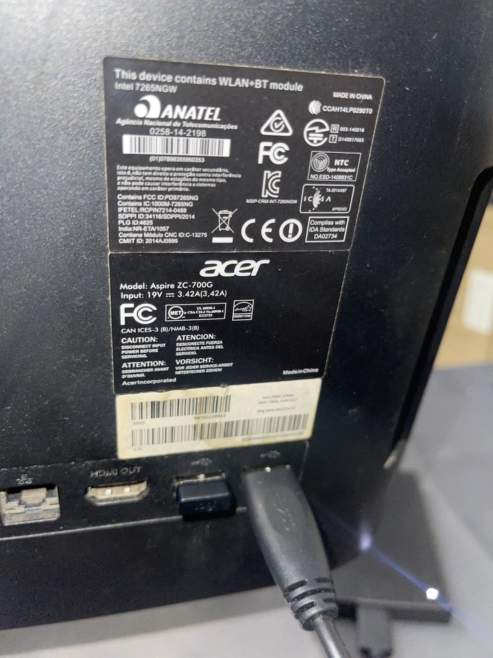 Acer Aspire ZC-700G Desktop 19.5" ALL IN ONE Desktop Good Condition - Image 4 of 4