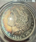 1885 O Morgan Silver Dollar - PCGS MS 63 STRONG toning on obverse + reverse! 🌈