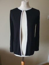 Lipsy Womens Cardigan Size 10 Black With White Edging