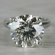 925 Silver 2.50Ct Round Lab-Created Diamond Ring Classic Solitaire Minimal Ring