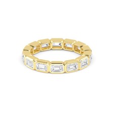 Emerald cut lab grown diamond eternity band ring 1.60 ctw art deco stacker ring