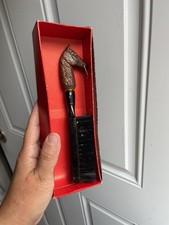 Vintage Chestnut Colored Horse Head Shoe Brush, Made In Japan, With Original Box