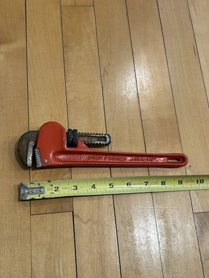 Vintage 10  Drop Forged Jaws Pipe Wrench Heavy Duty Plumbing Tool Made in Taiwan