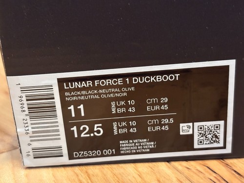 Nike Lunar Force 1 Duckboot Black Neutral Olive DZ5320 001 Men's Size 11 - Picture 10 of 10