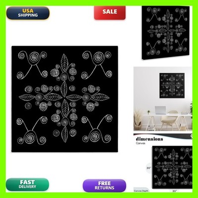 Stupell Industries Geometric Leaf Fractal Abstract, 30 x 30 Inch Canvas Wall