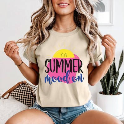 Summer Mood On Damen T-Shirt Vacation Vibes Sommer Geschenk für Sie