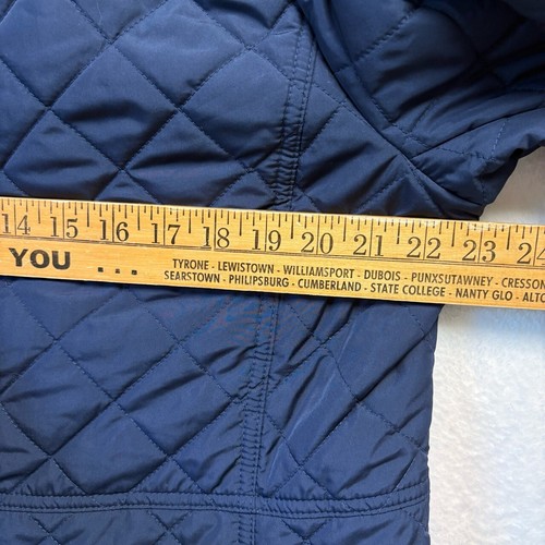 Talbots Jacket Women Sz XL Blue Quilted Barn Snap Front Pockets Lightweight - Picture 4 of 10