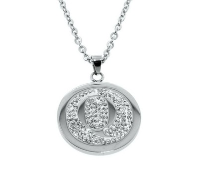 Steel By Design Slanted Crystal Initial Necklac E - Foto 12