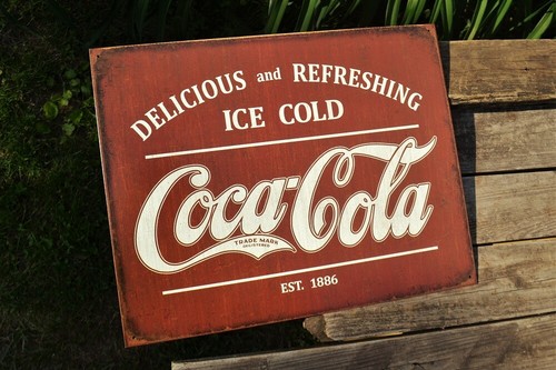 Ice Cold Coca-Cola Tin Metal Sign - Coke - Delicious and Refreshing - Est. 1886 - Picture 2 of 4
