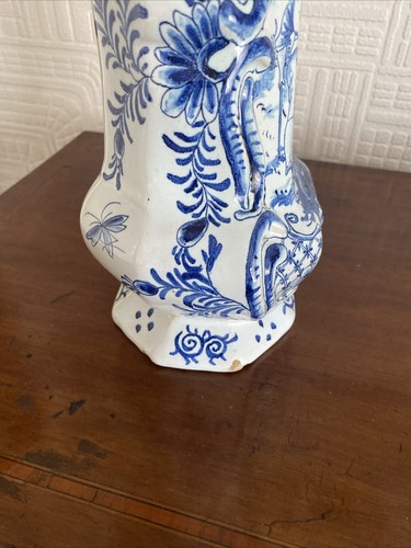 Insolito grande vaso Faience Delft francese del XVIII secolo - 32,5 cm - firmato alla base - Foto 12 di 21