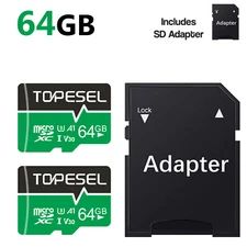 2X 64GB Micro SD Card SDXC Class10 V30 Memory Card TF Memory Flash Card Camera