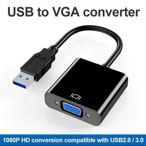 USB 3.0 to VGA Adapter Cable Converter Audio Video 1080P PC For TV HDTV Monitor. - Zdjęcie 1 z 8