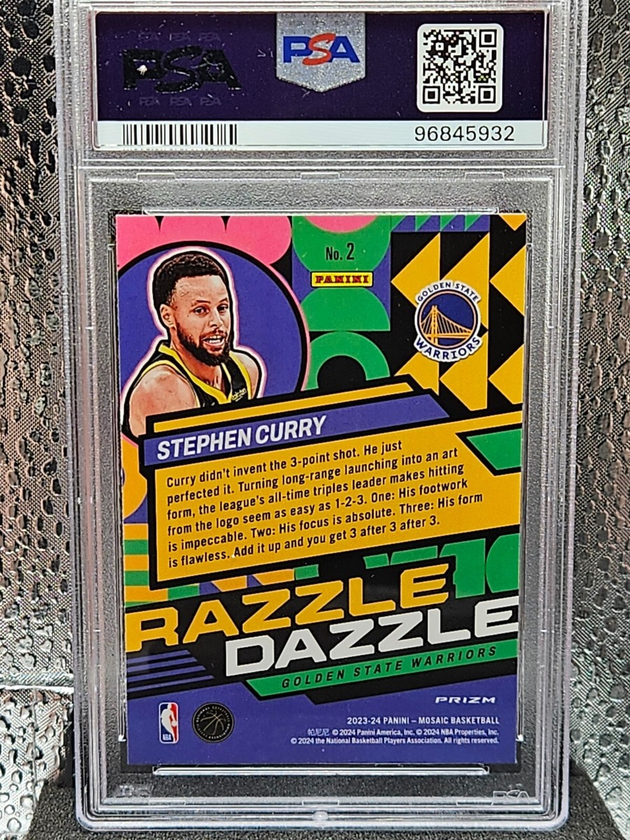 2023-24 Stephen Curry Mosaic Razzle Dazzle Case Hit PSA 10