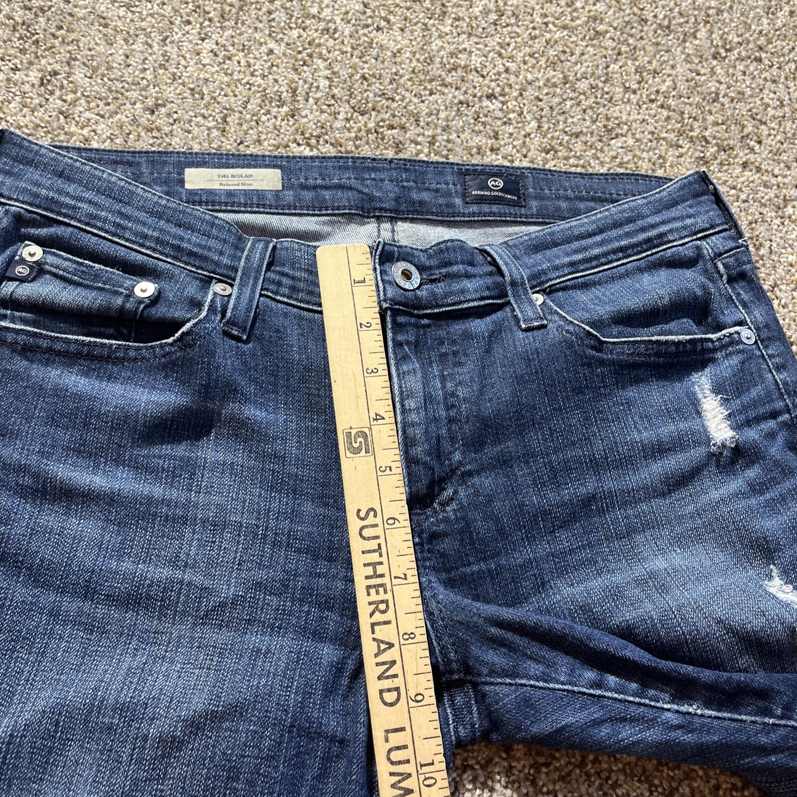 AG Adriano Goldschmied The Nolan Relaxed Slim Fit Distressed Jeans 28R Waist 32 - View 9