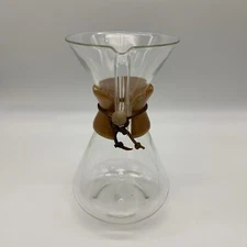 Vintage Chemex Pour Over Coffee Maker with Pyrex Glass & Green Stamp