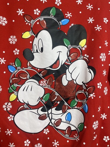 DIsney Mickey Christmas lights sweatshirt youth L (11-13) - Picture 7 of 7