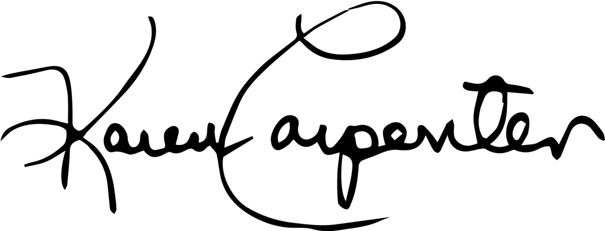 Karen Carpenter autograph vinyl decal signature the carpenters
