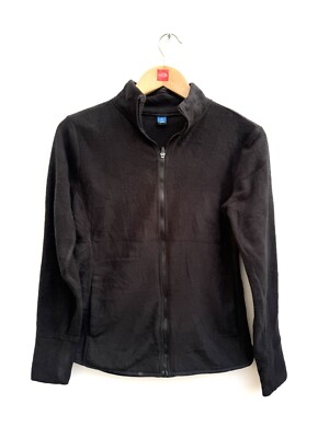 Old Navy Get After It schwarze Fleecejacke mit durchgehendem Reißverschluss Wandertaschen Damen XS